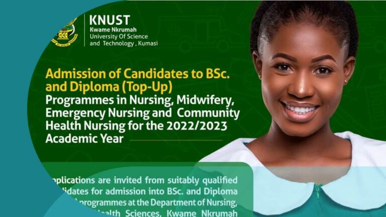 KNUST OPENS ADMISSION FOR BSC AND DIPLOMA (TOP-UP) NURSING PROGRAMMES FOR THE 2022/2023 ACADEMIC YEAR